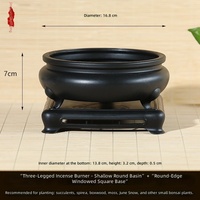 Brûleur d'encens domestique en résine plastique épaissie, de style chinois, en forme de tambour, à trois pieds, design pot de fleurs pour plantes succulentes
