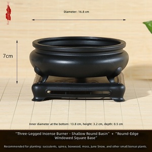 Maceta de Resina Plástica para el Hogar, Diseño de Quemador de Incienso de Estilo Chino en Forma de Tambor <span class=keywords><strong>con</strong></span> Tres Patas, para Plantas Suculentas - Product Image 3