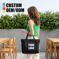 Sac fourre-tout en toile robuste et durable, réutilisable, pour le shopping, les voyages et la plage, avec motif lettres - Grande Vente