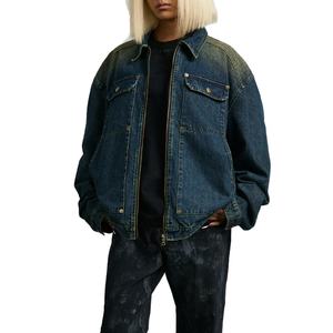 Veste Courte Vintage Personnalisée en Gros pour Hommes – Coton Lavé de Haute Qualité – Col Rabattu – Veste en Jean Bleue pour Hommes - Product Image 2