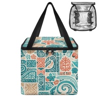Sac à lunch isotherme personnalisé avec imprimé floral corail tropical pour le transport des aliments