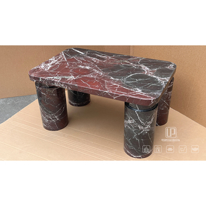 Multi Scene Use of Living Room Apartment Black Red <b>Marble</b> <b>Coffee</b> <b>Table</b> Rectangle Curve Natural Stone <b>Table</b> Red <b>Marble</b> <b>Coffee</b> Tab - Product Image 4