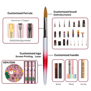 <span class=keywords><strong>Pincel</strong></span> de Manicura de Acrílico con Mango Metálico, <span class=keywords><strong>Pincel</strong></span> de Uñas de Calidad, <span class=keywords><strong>Pincel</strong></span> de Uñas con Logotipo Personalizado, 10 Piezas - Product Image 2