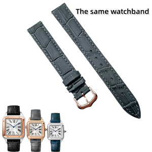 Bracelet en cuir <span class=keywords><strong>de</strong></span> crocodile en tailles 14 mm, 16 mm, 20 mm pour montres <span class=keywords><strong>Cartier</strong></span>, Armani, Patek - Product Image 1