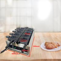 Machine à gaufres Taiyaki électrique professionnelle 6 cavités antiadhésive pour gâteaux japonais avec thermostat réglable