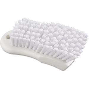 Brosse à vaisselle Boardwalk de 6 pouces avec poils en polypropylène blanc et conception rotative manuelle en nylon pour le nettoyage de la cuisine - Product Image 1
