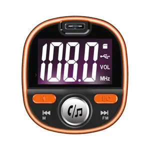 तेजी से चार्ज उत्पादन एलईडी प्रदर्शन ऑडियो MP3 कार एफएम न्यूनाधिक वायरलेस बीटी 5.0 एफएम ट्रांसमीटर रिसीवर के साथ कार चार्जर
