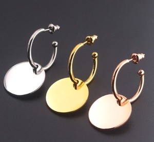 Boucles <span class=keywords><strong>d</strong></span>'oreilles chirurgicales en acier inoxydable, couleur or rose, tendance, 1 pièce - Product Image 3