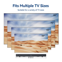 Barre de son sans fil BT 3D Surround avec basses puissantes et caisson de basses, système Home Cinéma pour TV, multimédia, connexions multiples