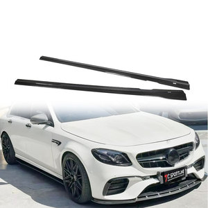 Para <span class=keywords><strong>Mercedes</strong></span> W213 E43 E53 E63 AMG <span class=keywords><strong>Sedan</strong></span> faldas laterales de carbono Real labios de extensión 2017up - Product Image 1