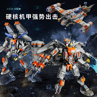 Bloques de Construcción de Plástico ABS Hechos en China, Nave Espacial Águila Halcón, Juguete de Ensamblaje Unisex, Fx-1 Razor Battleship, Robot Transformable 1:72