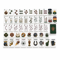 Mahjong Profesional MeldVerse de Calidad de Casino, Personalizado, Acrílico Premium, Azul Marino, Cobre y Dorado, con Logotipo Personalizado, Duradero