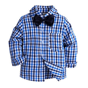 Camisa a Cuadros de Algodón para Niños de Primaria, Manga Larga, Compra en Línea - Product Image 3