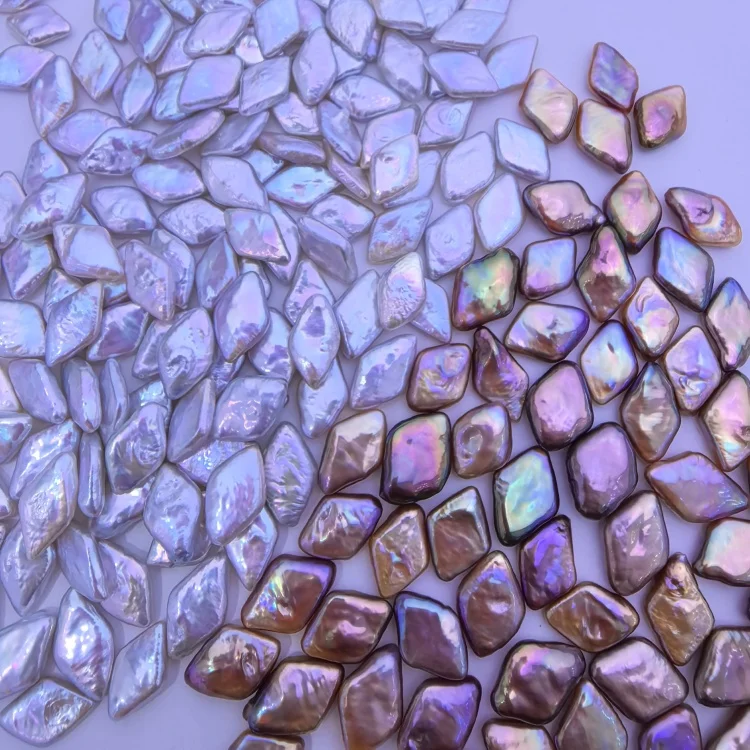 Baroque square shaped freshwater pearls white colored scattered pearls, DIY handmade jewelry making, elegant earring accessories