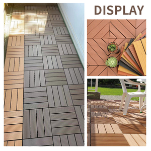 Không thấm nước lồng vào nhau WPC Composite decking gạch vuông hạt gỗ hồ bơi ngoài trời DIY BPC sàn sàn gạch sân thượng vỉa hè - Product Image 5