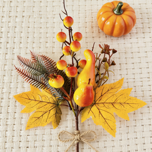 Высококачественная искусственная гирлянда из оранжевых ягод и кленовых листьев для свадеб, фестивалей урожая и зимних праздничных декораций - Product Image 6