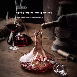 Carafe <span class=keywords><strong>à</strong></span> <span class=keywords><strong>vin</strong></span> <span class=keywords><strong>en</strong></span> cristal sans plomb faite <span class=keywords><strong>à</strong></span> la main, base Blue Mountain, aérateur <span class=keywords><strong>à</strong></span> <span class=keywords><strong>vin</strong></span> <span class=keywords><strong>rouge</strong></span>, carafe avec bouchon pour <span class=keywords><strong>cadeau</strong></span> - Product Image 3