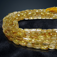 Perles de citrine jaune naturelle fantaisie facettées en forme de briolette, laiton de haute qualité pour la fabrication de bijoux, tailles 8 mm, longueur 8 pouces, Eminent Jewel