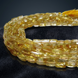 Perles de citrine jaune naturelle fantaisie facettées en forme de briolette, laiton de haute qualité pour la fabrication de bijoux, tailles 8 mm, longueur 8 pouces, Eminent Jewel - Product Image 3
