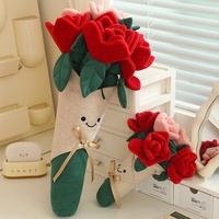 Poupée en peluche rose pour la Saint-Valentin et le Festival Qixi, cadeau pour petite amie, bouquet de roses en peluche, vente en gros