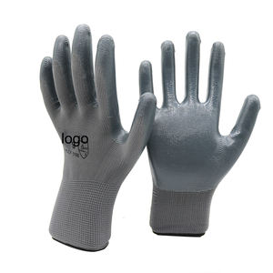 Guantes de mano de seguridad de nitrilo para construcción, guantes de trabajo de nailon con revestimiento de nitrilo, blancos, negros y grises - Product Image 4