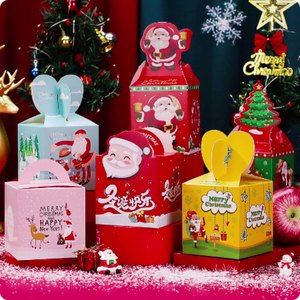 Vente en gros de boîtes-cadeaux de Noël écologiques sacs-cadeaux créatifs pour bonbons papier d'impression numérique matériel de réveillon de Noël <span class=keywords><strong>Apple</strong></span> Design - Product Image 1