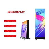 Écran d'affichage LED vertical REISS Mall, intérieur, couleur pleine, haute luminosité, machine publicitaire, écran mobile pliable à assembler