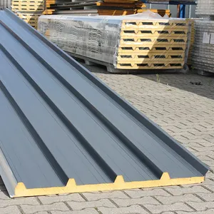 Çin fabrika fiyat Puf köpük duvar Pir yalıtımlı PU poliüretan oluklu sandviç çatı paneli