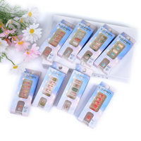 Vente en gros de faux ongles personnalisés à étiquette privée, 24 pièces, assortiment de motifs floraux, marbrés, ombrés, brillants