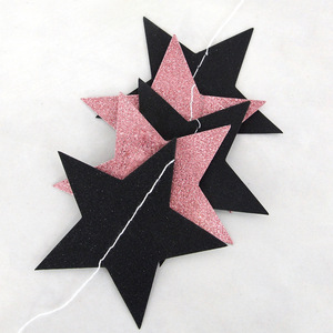 Colorido estrella de cinco puntas flor Banner coche costura oro cebolla perla papel cumpleaños fiesta decoraciones para un año cien - Product Image 6