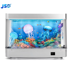 Lampu Ikan LED Ornamen Akuarium Berbentuk Persegi Panjang Ramah Lingkungan untuk Dekorasi Malam Hari Desktop 110-240V - Product Image 2