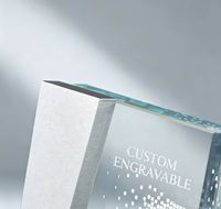 Trophée personnalisé en cristal K9 avec insert métallique, plaque de récompense en cristal gravée au laser pour cérémonie d'anniversaire d'entreprise