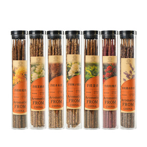 Bâtonnets d'encens parfumés écologiques à <span class=keywords><strong>la</strong></span> rose et à l'osmanthus, roulés à <span class=keywords><strong>la</strong></span> main, aux pétales de rose biologiques et au bois sacré aromatique - Product Image 1