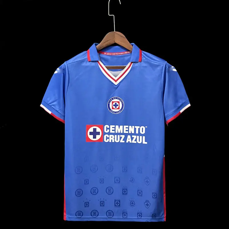 Camiseta de futebol azul 22-23, treinamento de cruz uniforme liga mexicana para adultos, uniforme de futebol 7 antuna 11 tayuan