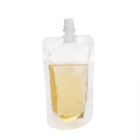 Logo d'impression personnalisé 8oz 16oz 32oz emballage transparent pour boisson jus café thé sauce sachets de boisson en plastique avec bec