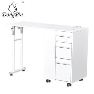 Table à ongles Dongpin Beauty 3902 blanche, pliable, avec armoire de rangement mobile, bureau - Product Image 1