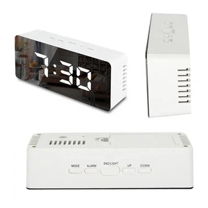 Produit Offre Spéciale avec 2 niveaux de luminance lumineux et fonction de mémoire de temps USB miroir LED réveil numérique - Product Image 4