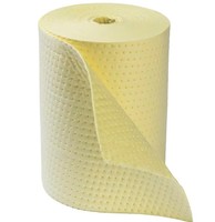 Tapis absorbants chimiques jaunes pour l'huile et les liquides, absorbent les fuites ou les déversements de liquides chimiques dangereux, 100% PP, nettoyage
