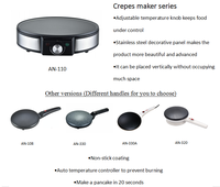 Machine à crêpes électrique portable pour la cuisine, mini-appareil à crêpes antiadhésif, machine à crêpes électrique à poignée manuelle