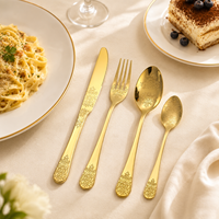 Ensemble d'ustensiles en acier inoxydable SS410, poli miroir, qualité alimentaire, durable, compatible lave-vaisselle, pour la restauration, les restaurants, les hôtels, en gros