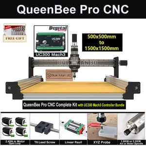 10% de réduction BulkMan3D 5050~1515 Tailles <span class=keywords><strong>QueenBee</strong></span> Pro CNC Kit complet avec moteurs en boucle ouverte UC300 Mach3 2.45N.m Routeur à bois 4 axes - Product Image 1