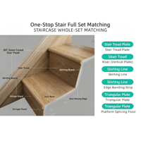 Marches et contremarches d'escalier en vinyle plastique SPC WPC imperméables pour l'extérieur et l'intérieur, OEM ODM, pour escaliers en bois et pièces, vente en gros