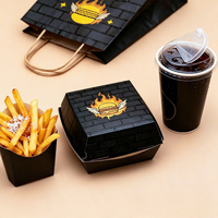 Boîtes à emporter en papier recyclables écologiques personnalisées pour les frites, les ailes de poulet, les hamburgers, les en-cas