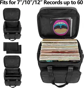 Tùy Chỉnh Nhiệm Vụ Nặng Nề Nylon Kỷ Lục Chủ Du Lịch Mang Dj Túi Cho 35 Lps & CD Vinyl Ghi Lưu Trữ Phụ Kiện Trường Hợp - Product Image 4