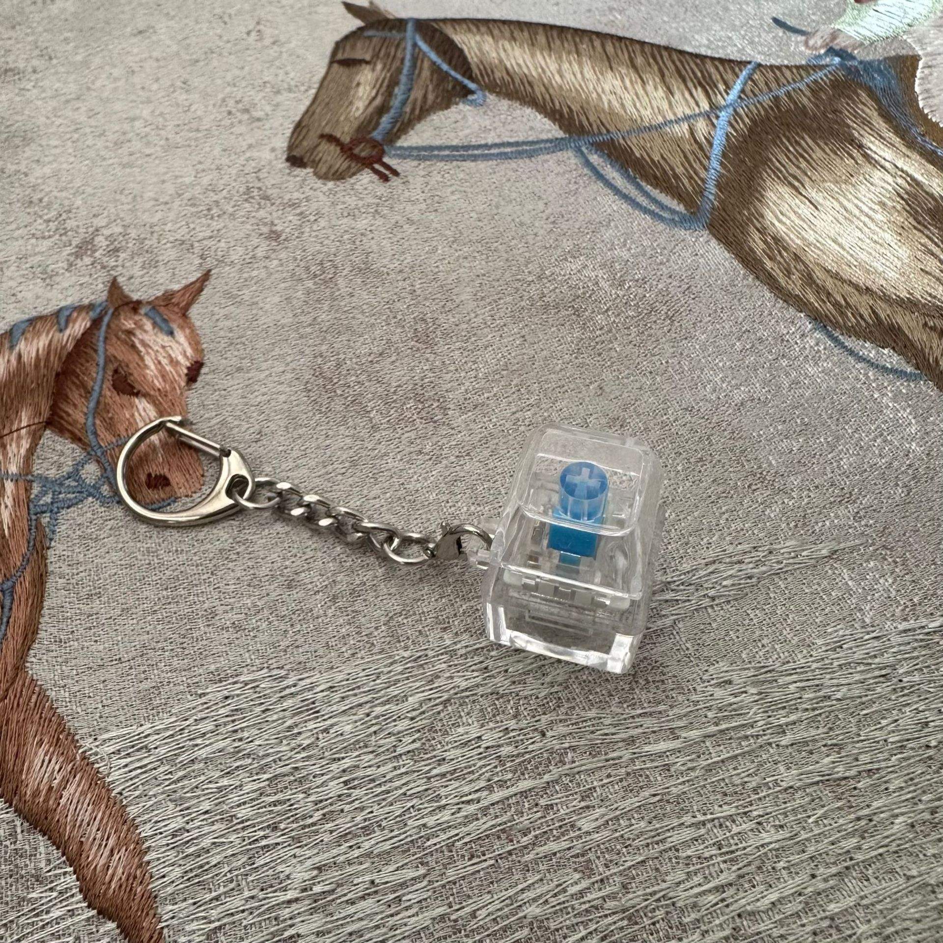 Coque transparente à clé unique-capuchon transparent-petite chaîne d