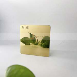 M69 No.4 Golden <b>Mirror</b> Finish 304J1 & 316L Decorative Stainless Steel <b>Sheet</b> Plate SS Color Gold-Bend/Weld Processing Service - Product Image 1