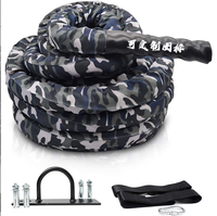 Corde de combat Yueda en polyester 38MM*15M avec ligne noire et colorée, longueurs 9/12/15m pour entraînement de force, usage universel