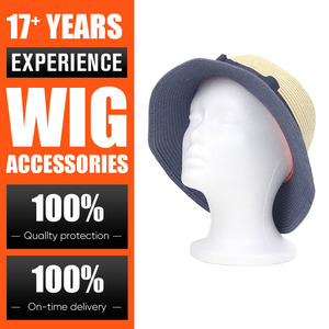 Tête De Mannequin En Mousse Velours Noir - Pour Perruques, Chapeaux, Lunettes - Hauteur ~30 Cm