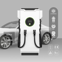 Nouvelle borne de recharge rapide DC pour véhicules électriques 120/160/180KW, compatible OCPP1.6J, CCS2 EU, GBT, station commerciale avec contrôle par application IP54 et double ports