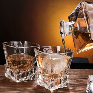 Toptan viski sürahi ve bardak seti lüks hediye kutusu ile kristal likör dekanter seti viski için